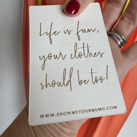 SHOW ME YOUR MUMU NEW Calloway Cut Out Dress‎ Cantaloupe Luxe Satin Maxi Large - Picture 8 of 14